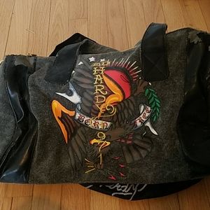 Ed Hardy Purse with protective bag, some damage